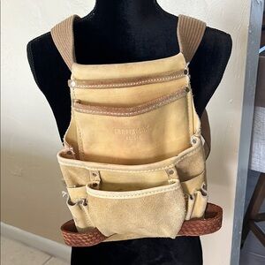 Craftsman Sears Vintage leather nail tool belt suede trimmed multi pocket belt